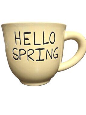 "Hello Spring" Oversized Yellow Coffee/Tea Mug by 1872